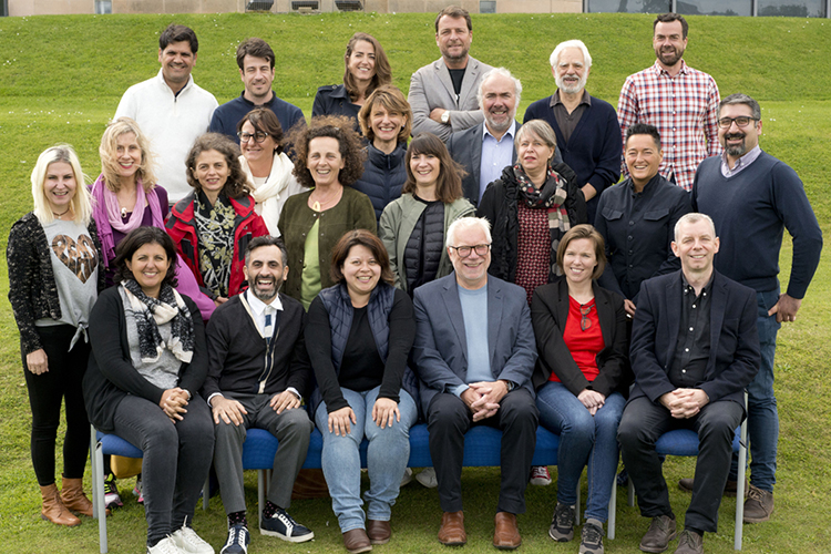 Executive MBA students from Sciences Po with members of School of Management teaching staff, posed outside the Gateway during the 2019 study week