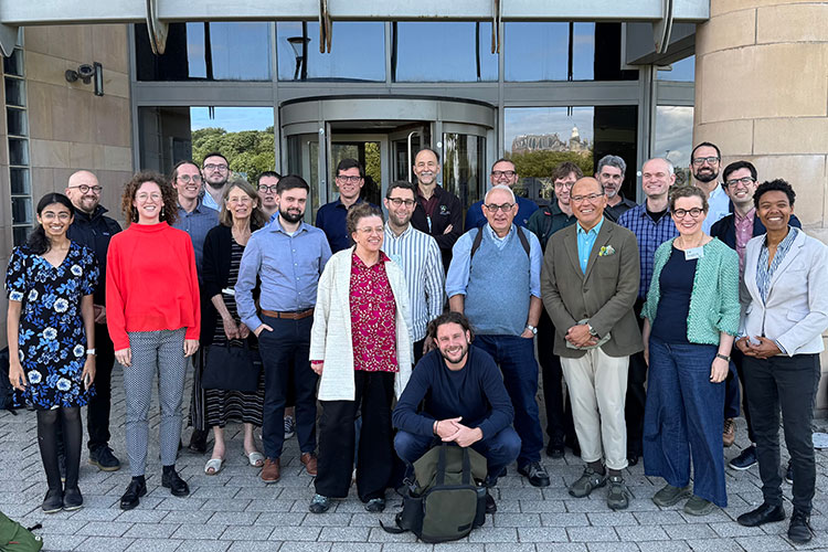Participants of Genealogies of corporate morality, in front of the Gateway Building, St Andrews, June 2025